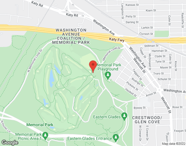 Map showing location at 1001 E. Memorial Loop Dr., Houston, TX