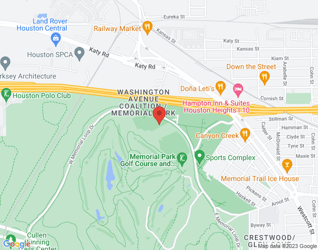 Map showing location at 1500 W Memorial Loop Dr., Houston, TX