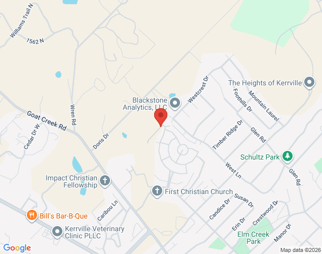 Map showing location at 310 Venice Drive North, Kerrville, TX