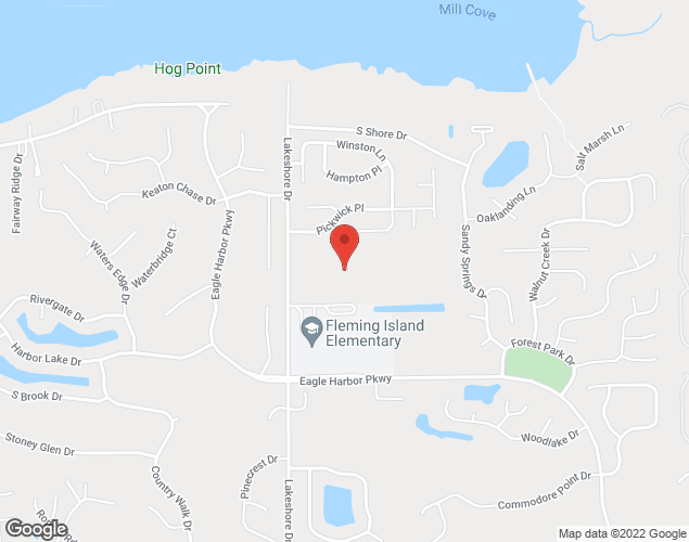 Map showing location at 4387 Lakeshore Drive, Fleming Island, FL