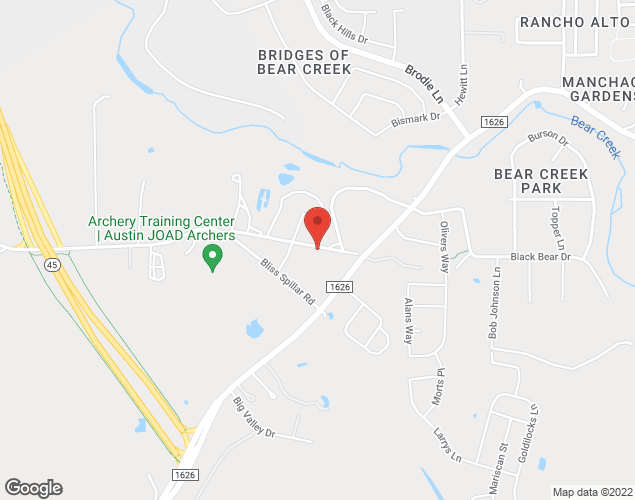 Map showing location at 2310 Bliss Spillar Rd, Austin, TX