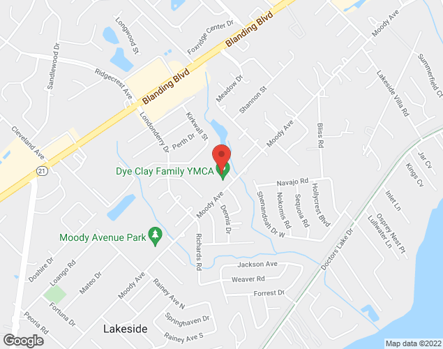 Map showing location at 3322 Moody Avenue, Orange Park, FL