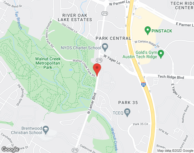 Map showing location at 12138 N Lamar Blvd, Austin, TX
