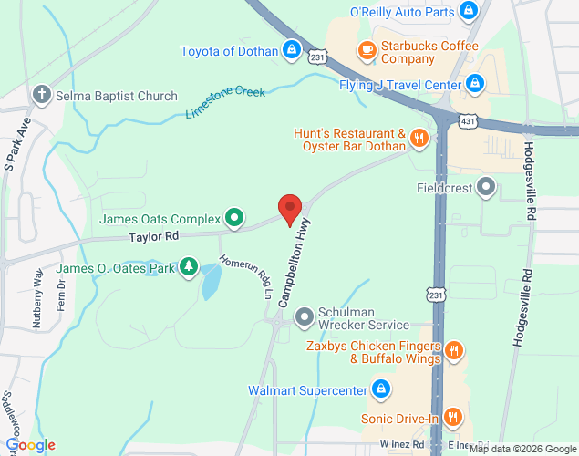 Map showing location at 798 Campbellton Highway, Dothan, AL