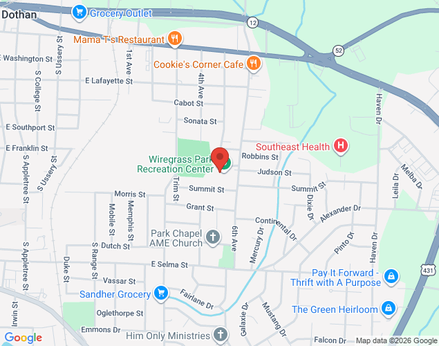 Map showing location at 620 6th Avenue, Dothan, AL