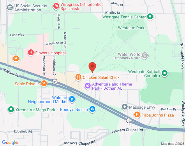 Map showing location at 311 Soccer, Dothan, AL