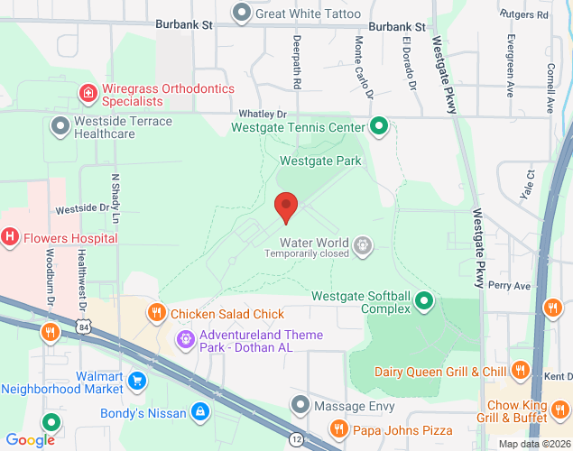 Map showing location at 397 Northcutt Drive, Dothan, AL