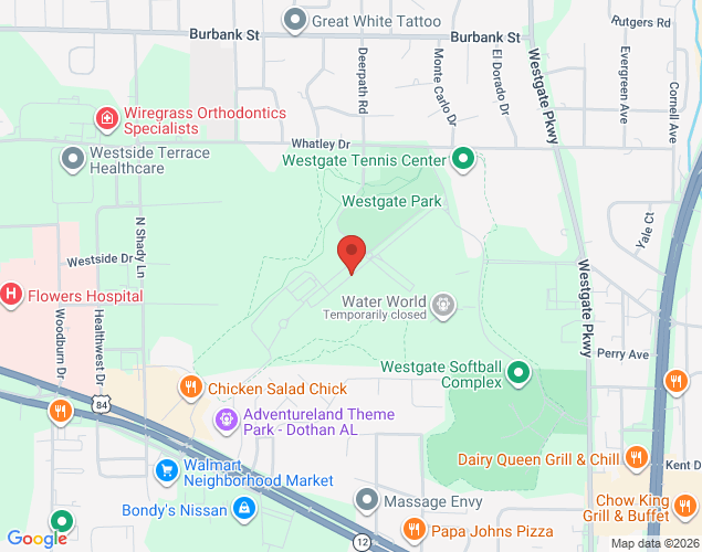 Map showing location at 397 Northcutt Drive, Dothan, AL