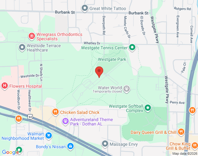 Map showing location at 397 Northcutt Drive, Dothan, AL