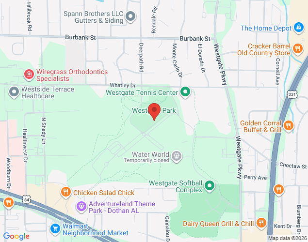 Map showing location at 218 Northcutt Drive, Dothan, AL