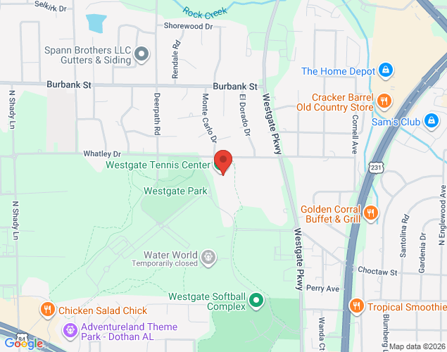Map showing location at 810 Recreation Road, Dothan, AL