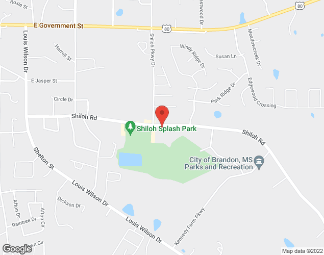 Map showing location at 324 Shiloh Road Brandon, Brandon, MS