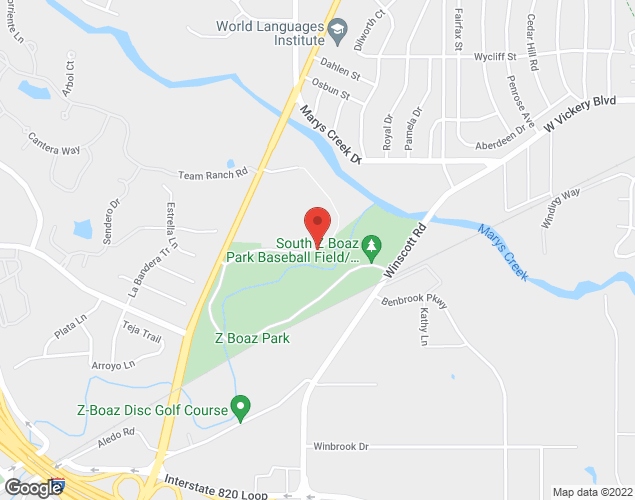 Map showing location at 5250 Old Benbrook Road, Fort Worth, TX