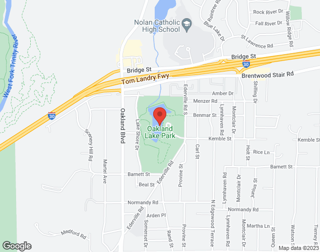 Map showing location at 1645 Lakeshore Drive, Fort Worth, TX