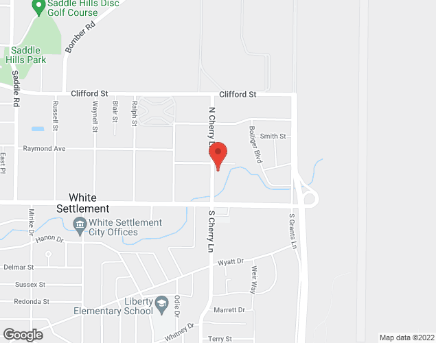 Map showing location at 320 N. Cherry Lane, White Settlement, TX