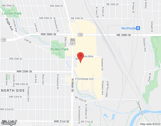Map showing location at 2520 Rodeo Plaza, Fort Worth, TX