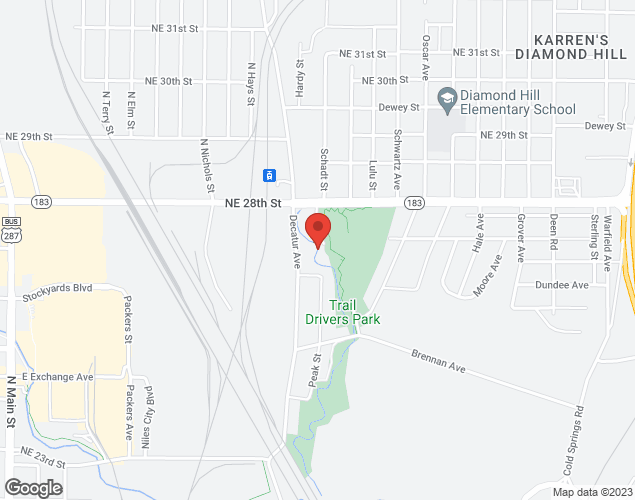 Map showing location at 1700 North East 28th Street, Fort Worth, TX