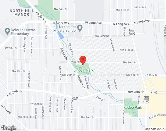 Map showing location at 2922 Lincoln Avenue, Fort Worth, TX