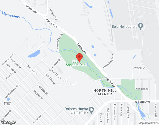 Map showing location at 3600 Samson Park Dr., Fort Worth, TX
