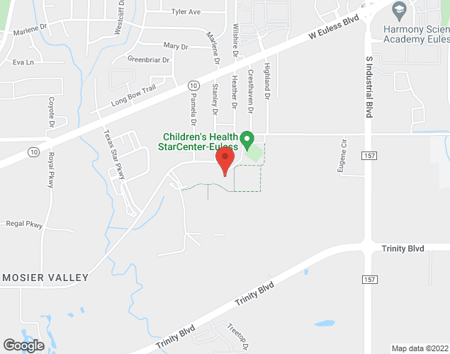 Map showing location at , Euless, TX