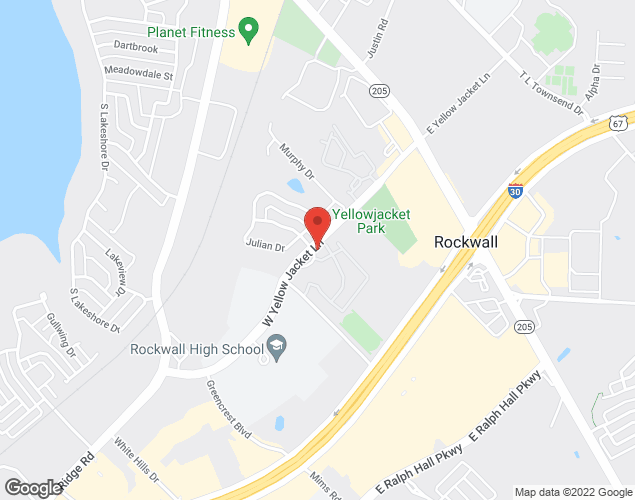 Map showing location at 995 Yellow Jacket Ln., Rockwall Tx, TX