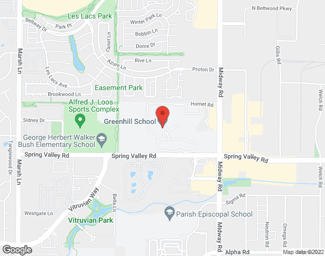 Map showing location at 4141 Spring Valley Rd, Addison, TX