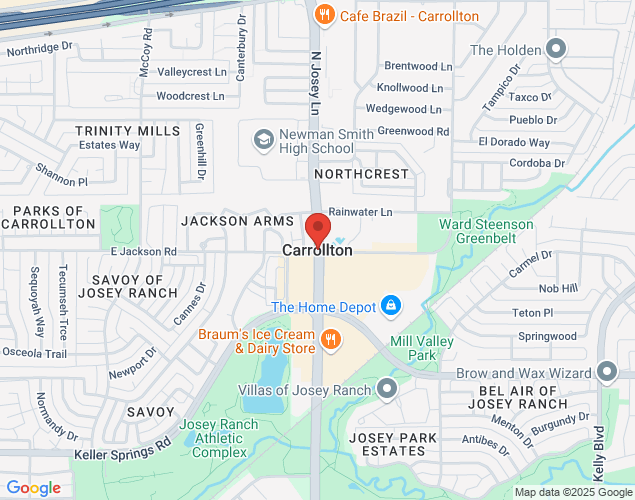 Map showing location at , Carrollton, TX