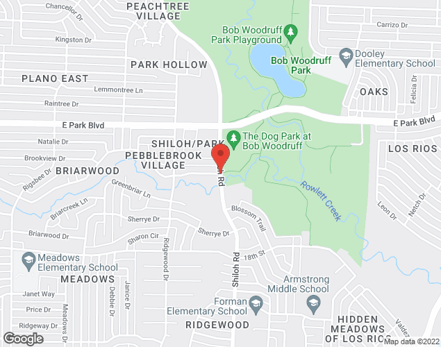 Map showing location at 2300 Shiloh Road, Plano, TX