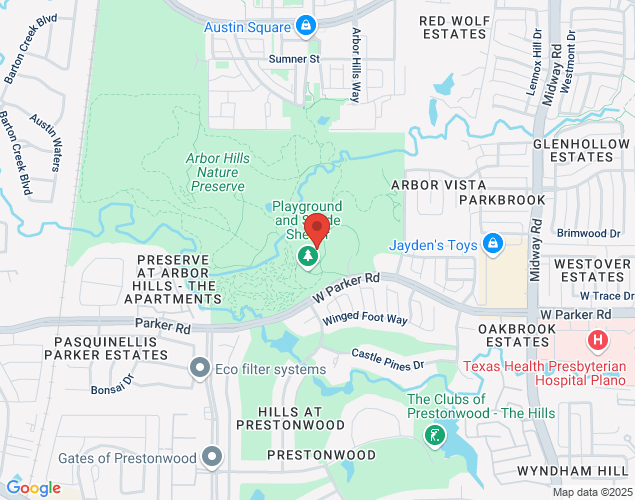 Map showing location at 6701 W Parker Rd,, Plano, TX