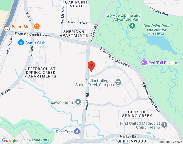 Map showing location at 6000 Jupiter Rd, Plano, TX