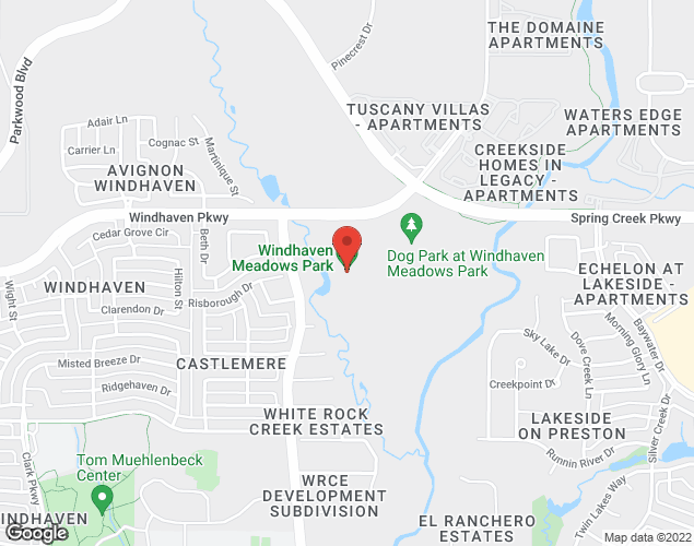 Map showing location at 5400 Windhaven Parkway, Plano, TX