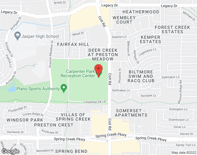 Map showing location at 6701 Coit Road, Plano, TX