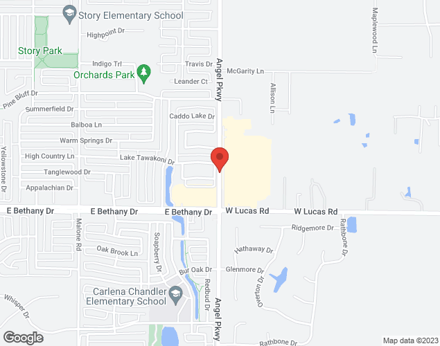 Map showing location at 701 Angel Parkway, Allen, TX