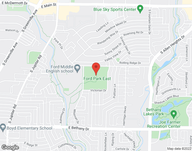 Map showing location at 705 Whitman Dr., Allen, TX