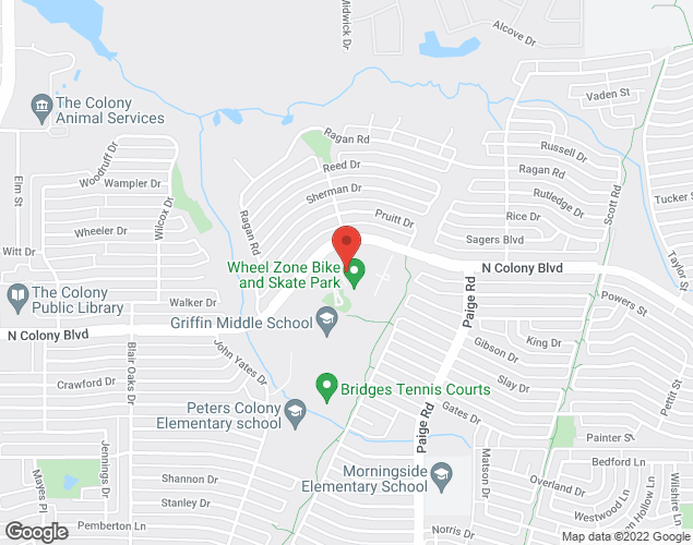 Map showing location at 5151 North Colony Blvd, The Colony, TX
