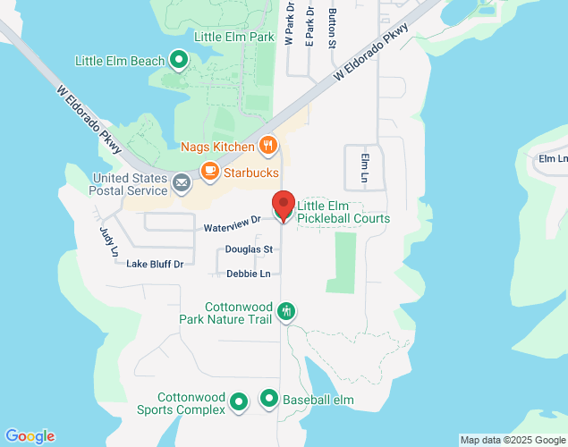 Map showing location at 108 Lobo Lane, Little Elm, TX