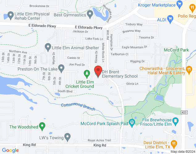 Map showing location at 500 Witt Rd, Little Elm, TX