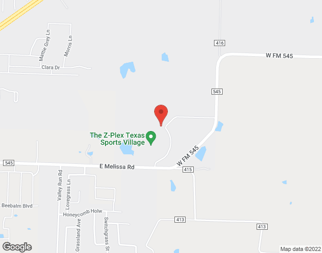Map showing location at 4220 E Melissa Road, Melissa, TX