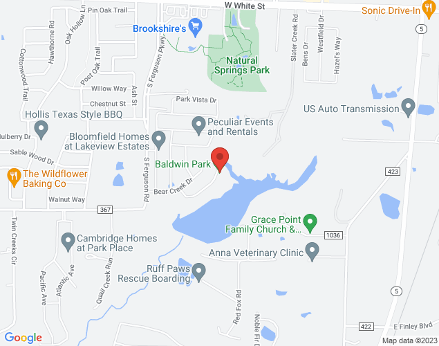 Map showing location at 1235 Lakeview Drive, Anna, TX