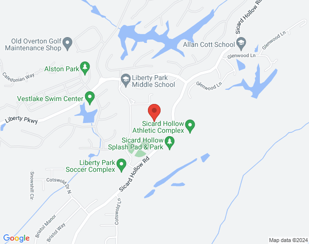 Map showing location at 4700 Sicard Hollow Rd, Vestavia Hills, AL