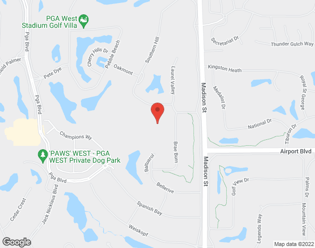 Map showing location at 56-150 PGA Blvd, La Quinta, CA