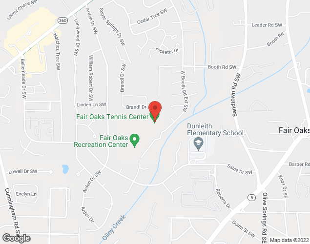 Map showing location at 1460 West Booth Road Ext., Marietta, GA