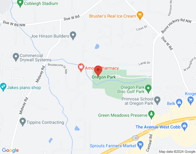Map showing location at 145 Old Hamilton Rd, Marietta, GA
