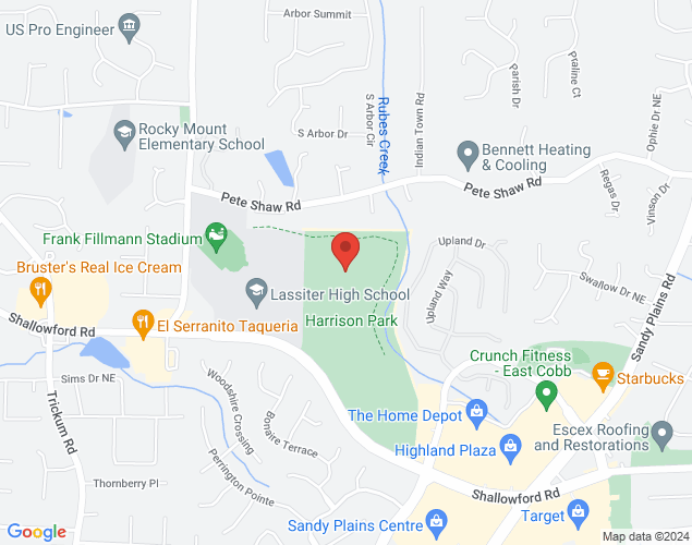 Map showing location at 2653 Shallowford Rd, Marietta, GA