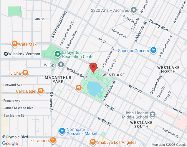 Map showing location at 2230 West 6th Street, Los Angeles, CA