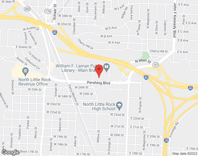 Map showing location at 2700 Willow Street, North Little Rock, AR
