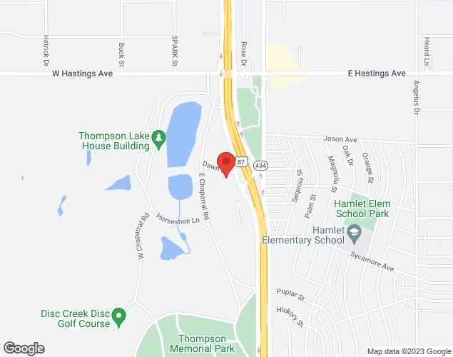 Map showing location at 3491 Dumas Dr, Amarillo, TX