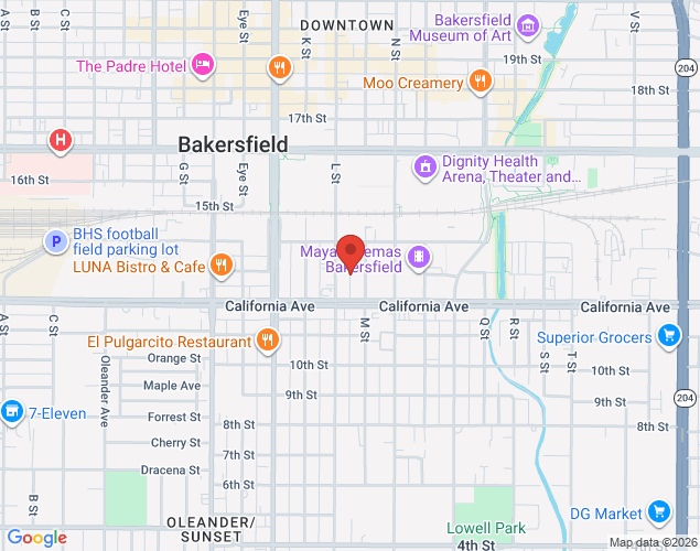 Map showing location at 3955 Bakersfield Street, Bakersfield, CA