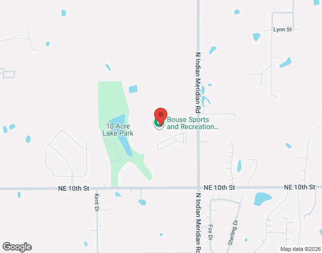 Map showing location at 1333 N. Indian Meridian Rd, Choctaw, OK