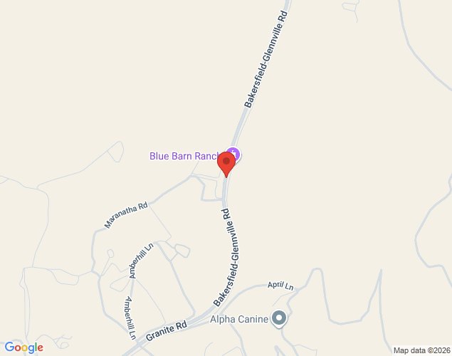 Map showing location at 10119 Granite Road, Bakersfield, CA